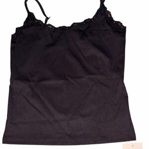 NWT Elvira Black Lace Trim Seamless Cami, XL